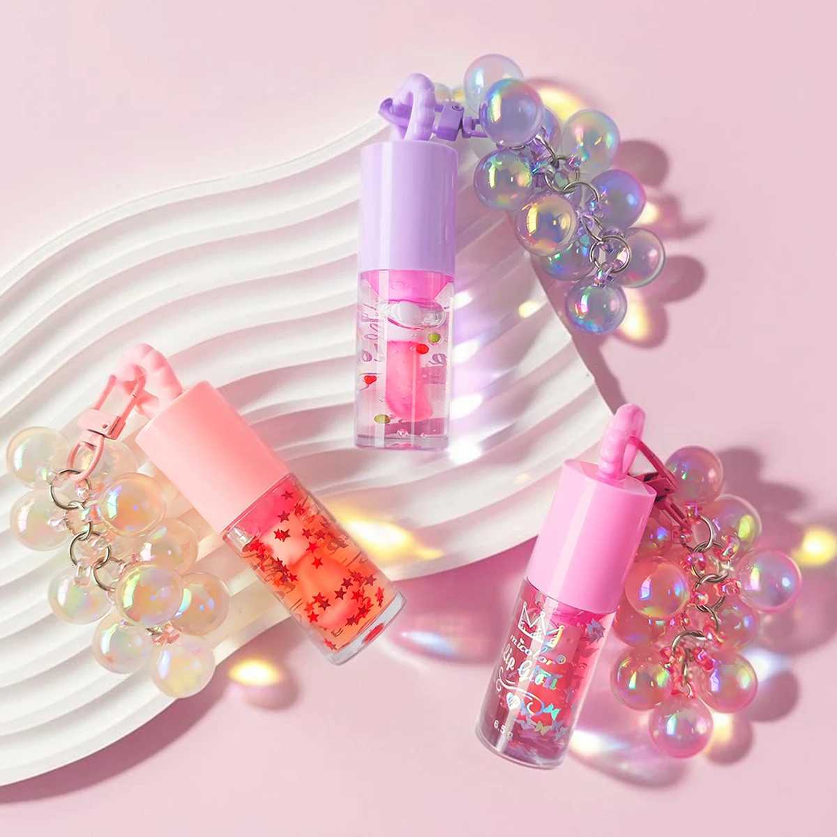 Three Color Random Grape Pendant Lip Oil Lip Gloss Moisturizing And Long-Lasting Waterproof And Sweat Proof Lip MakeupXJ250724