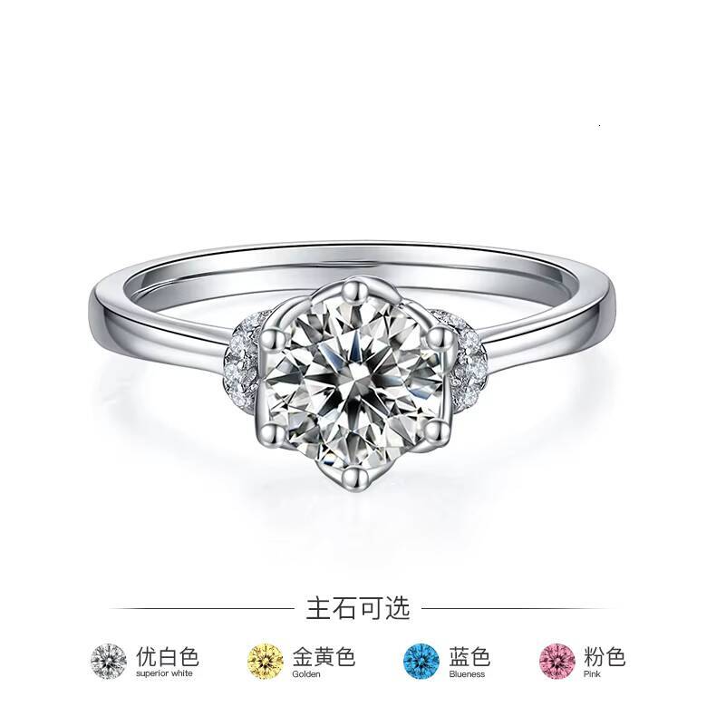 2024 Hot Sale 925 Sterling Silver D Color VVS Moissanite Diamond Rings for Women Exclusive Collection