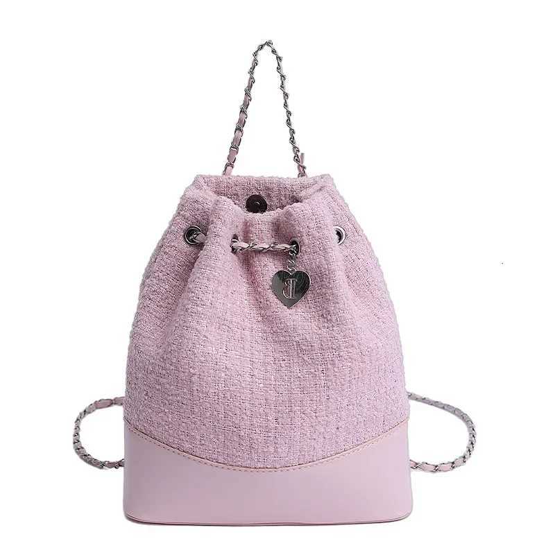 2025 Wens Chain Backpack Detachable Tweed Sahel Convertible Carry Summer Minimalist Shoulder Crossbody Purse Y250724