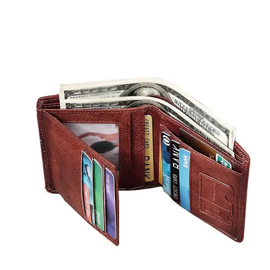 Vintage genuine leather Wallet RFID anti-theft Short Business Mens Wallet Multifunctional Wallet holder bag Purse Z250725