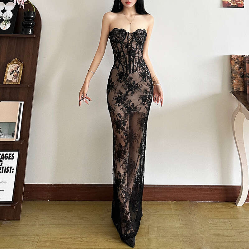 2024 Autumn New Women's Solid Color Slim Fit Tube Top Vest Fashion High Waist Skirt Set d79