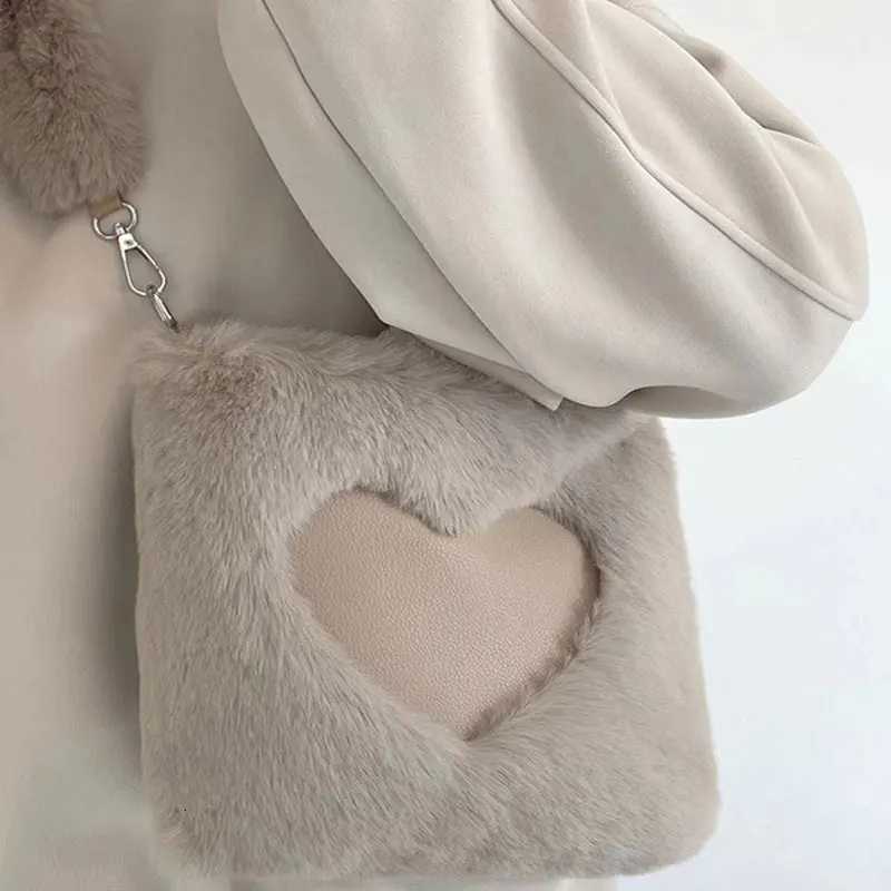 2023 Faux Fur Winter Women Handbags Large Capacity Cute Plush Ladies Shoulder Bag Female Clutch Purse Handbags Messenger Tote Bag Y250725