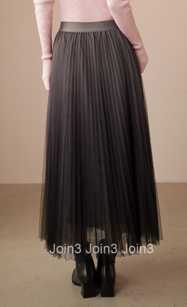 Summer New Mesh Half Skirt Fashion Slimming Pleated Skirt Elegant Mid-Length Skirt 1647