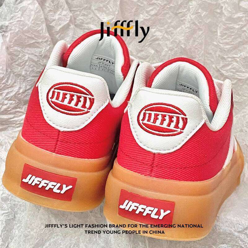 Vintage Jifffly Ladies' Thick Sole Canvas Shoes for Students & Commuters