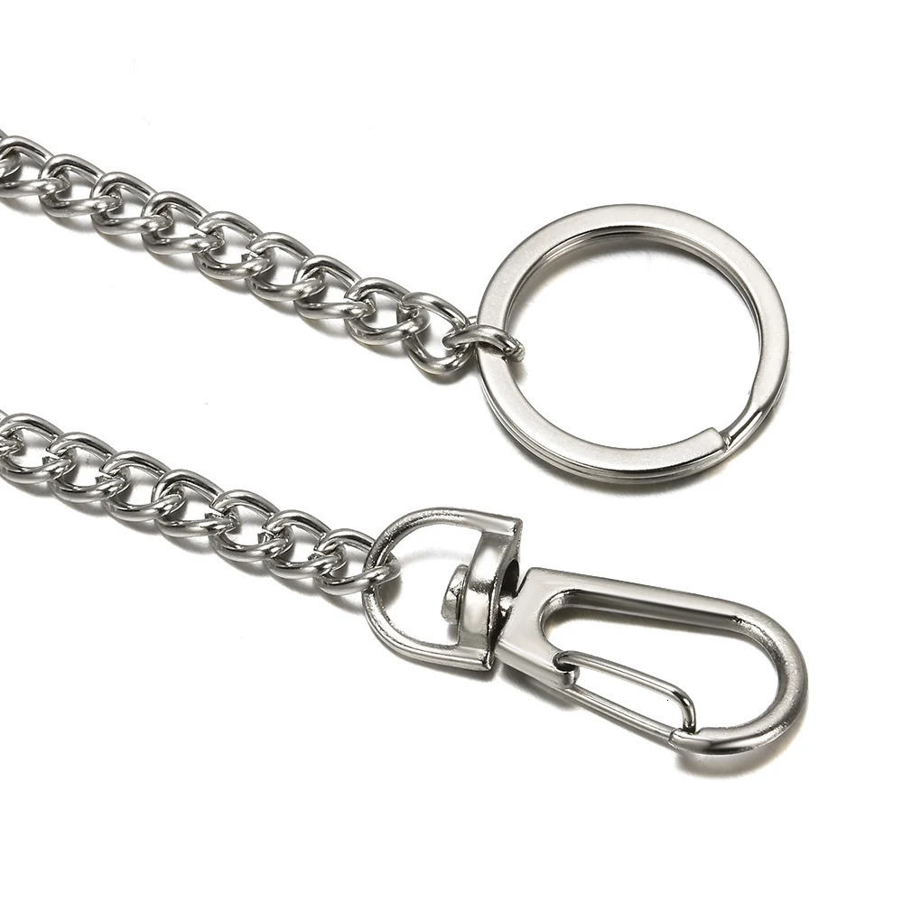 High Quality 23cm Long Metal Keyring Keychain Chain Hipster Pant Jean Key Wallet Belt Ring Clip Mens HipHop Jewelry 250722