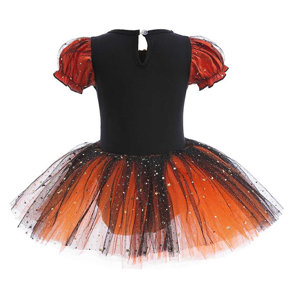 2025 Halloween Children Witch Costume Girls Puff Sleeve Sequin Tulle Ballet Tutu Dress Witch Broom Cape Hat Necklace Leggings Z250725