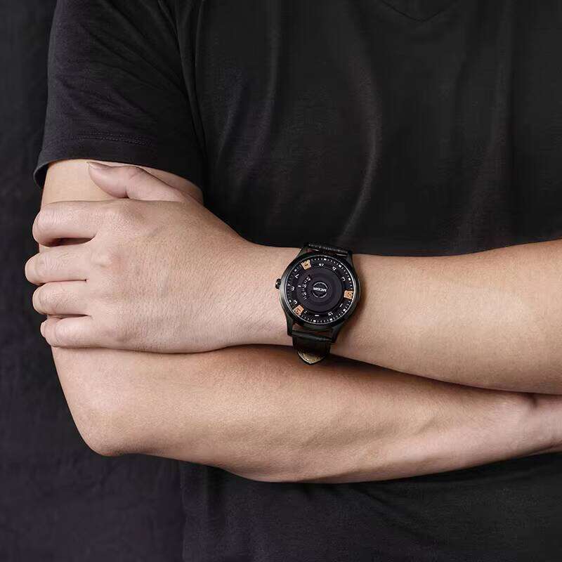 Premium Casual Chronograph by MEGR: Sleek Black Edition Wristwatch Combining Elegance with Functional Design Elements