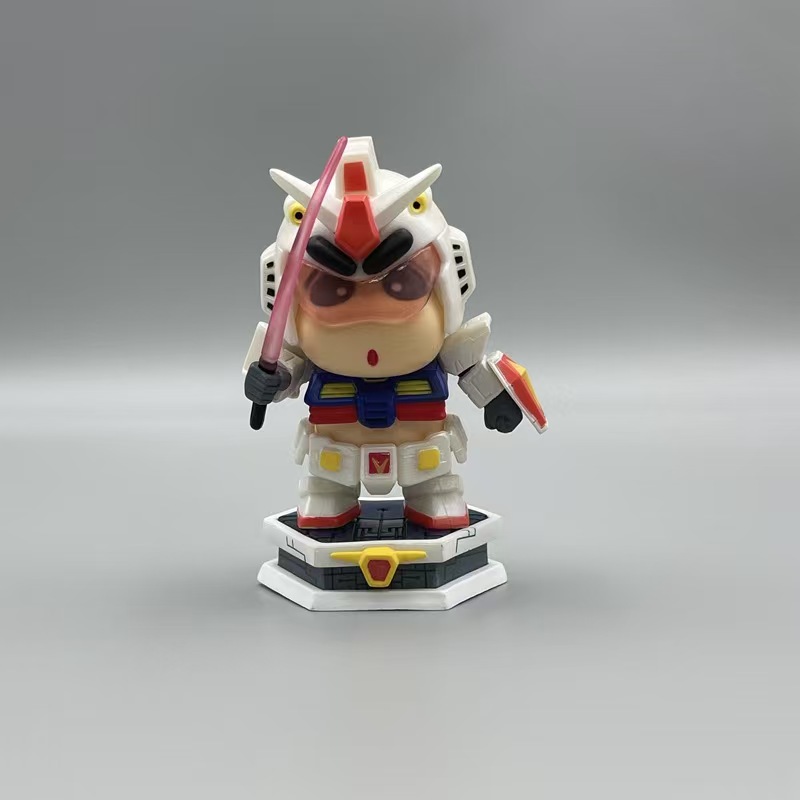 GK Crayon Shin-chan, base with light-up function, Gundam Shin-chan GD figure, car ornament, chassis doll model