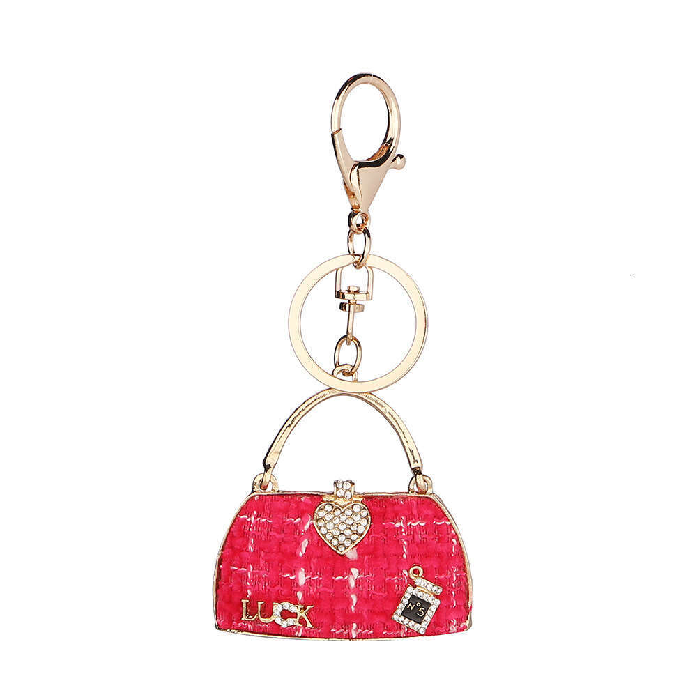Perfume Bottle Bag Fashion Women's Backpack Pendant Zinc Alloy Rhinestone Keychain Gift