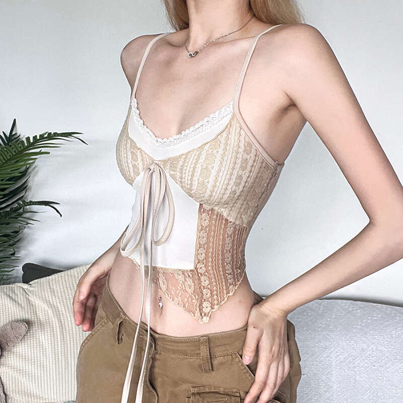 2023 Summer New Women's Solid Color Slim Street Fashion Strap Sexy Backless Tank Top b56
