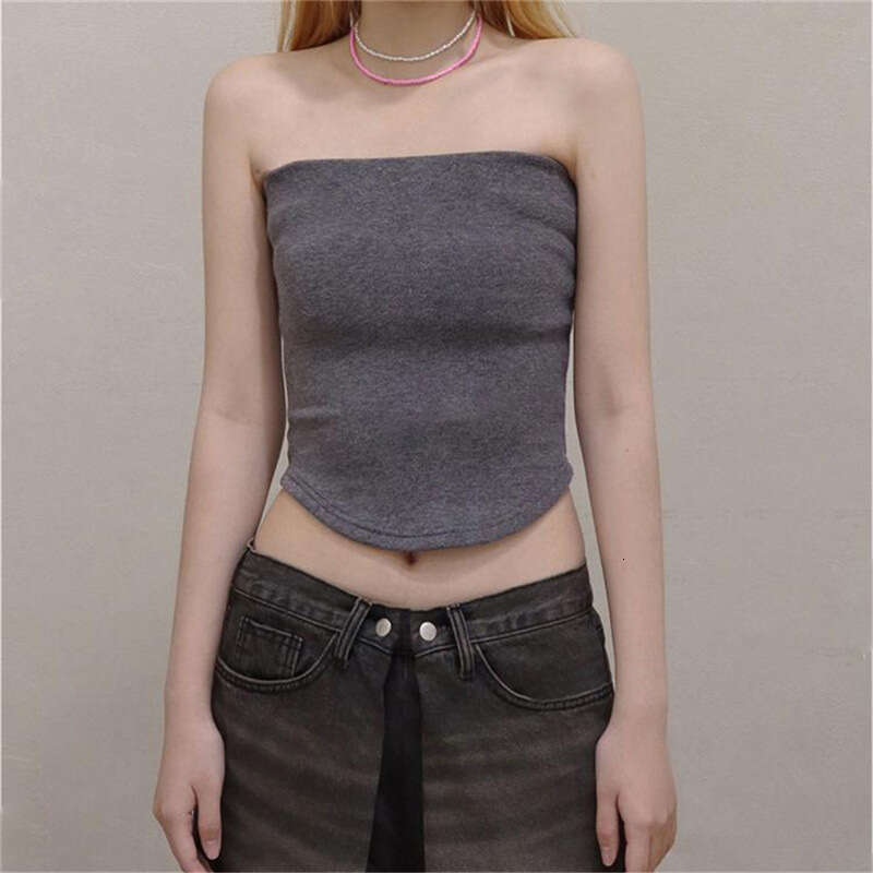 2025 Spring Summer New Women's Solid Color Slim Fashion Off-Shoulder Sexy Backless Tank Top 474