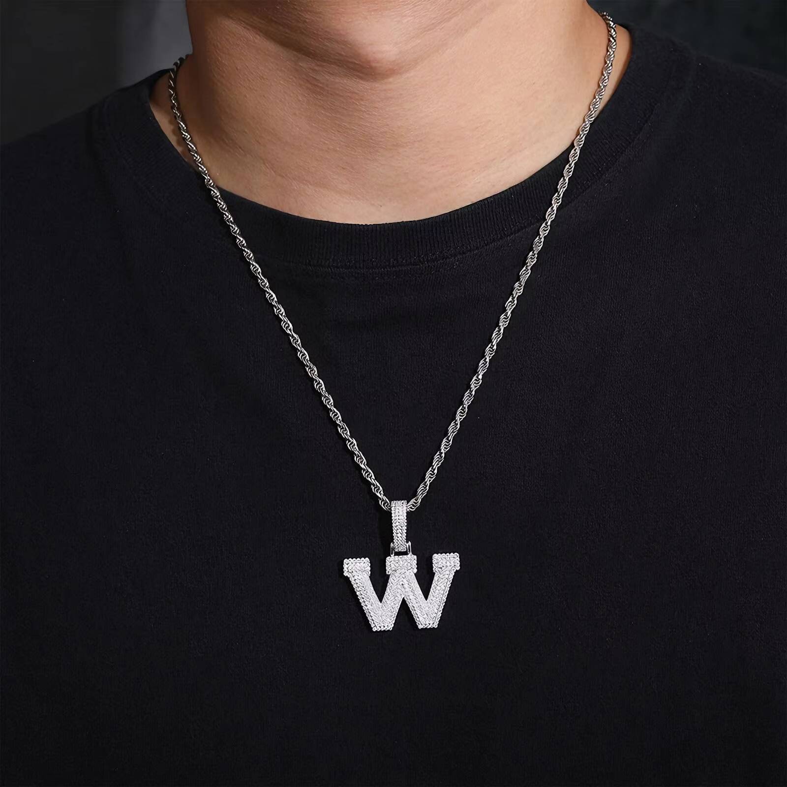 Custom Initial 925 Sterling Silver 26 Letter Moissanite Pendant Jewelry Making Charms Elegant Necklace for Gifts