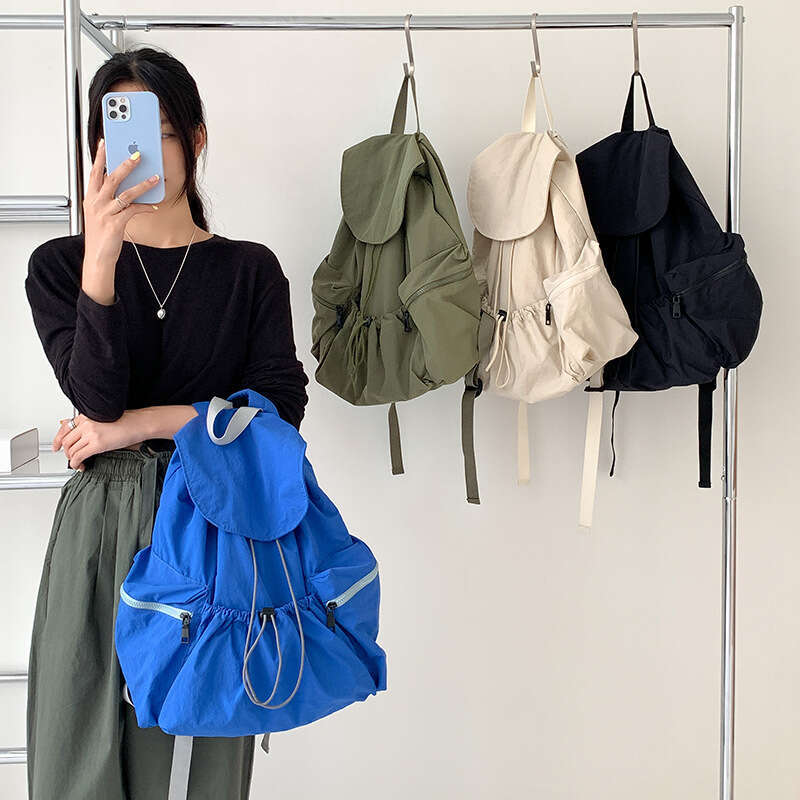 Japanese and Korean Niche Nylon Canvas Bag Casual Simple for Women Daily Practical Large Capacity Commuter Backpack
