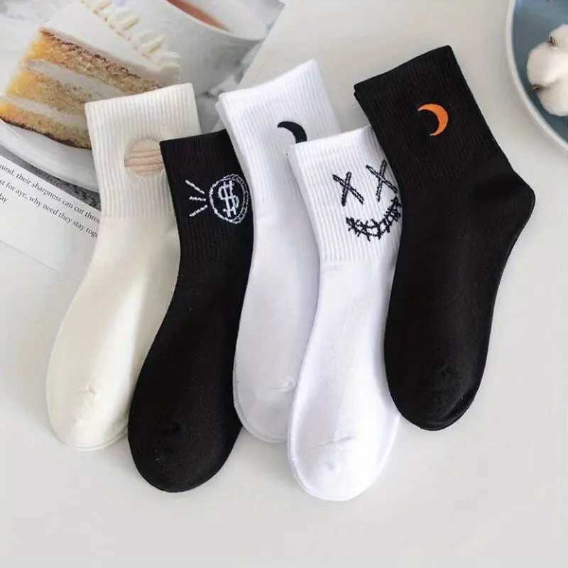 5pairs Mens Printed Athletic Ankle Socks Printed Breathable Comfortable Novelty Funny Crew Socks X250725