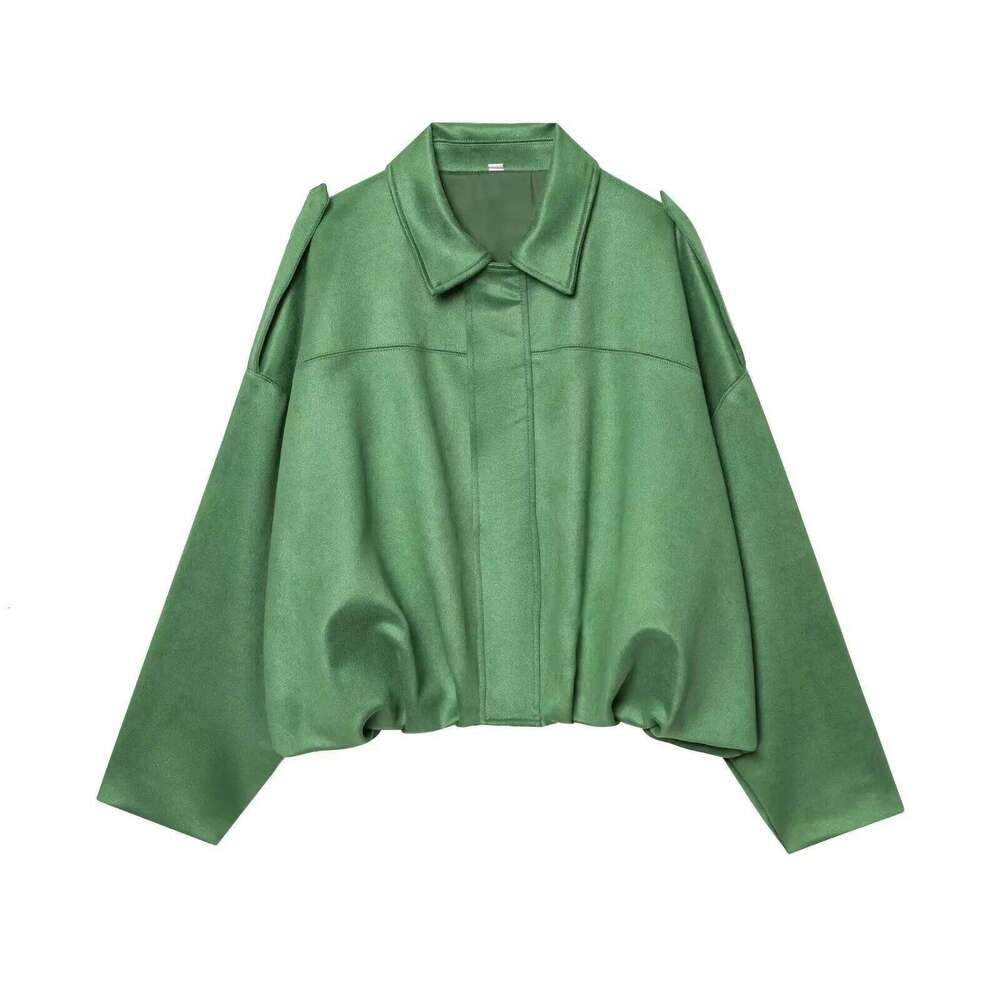 Designer Clothing 2025 New Fashion Suede Fabric Women Bomber Jackets Causal Long Sleeve Zipper Loose Coats Cropped Jacket Outwear