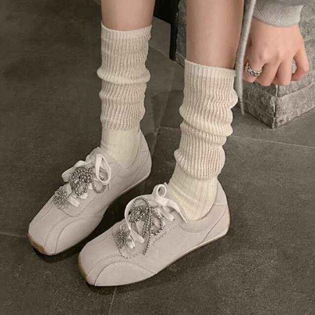 Su Yinyin 2025 Spring New Thick-Soled Sports for Women, Versatile Casual Shoes with Front Lace-Up, Forrest Gump Style