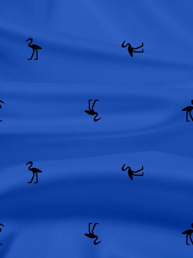 Mens Summer Sports Fashion Print Polo Collar Short Sleeve Design with Flamingo Pattern Suitable for Machine Wash Surprise Gift XJ250725