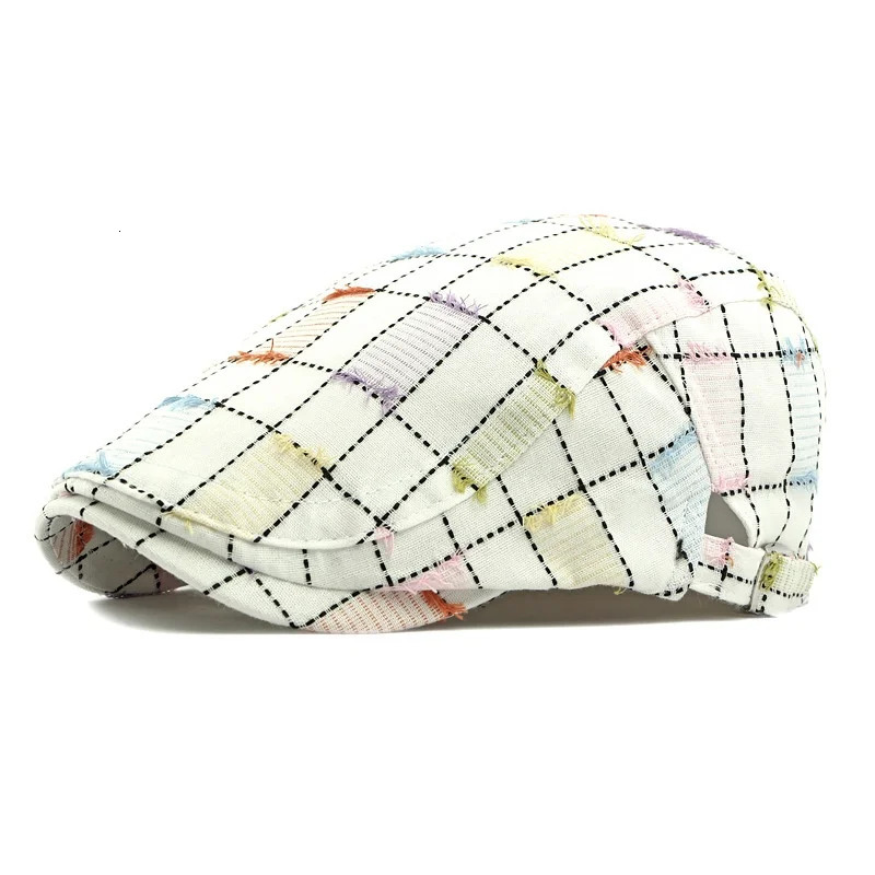 Small Fresh Plaid Beret British Retro Trendy Forward Hat Casual Versatile Artist Cap Street Pography Duckbill Flat Hat 250723