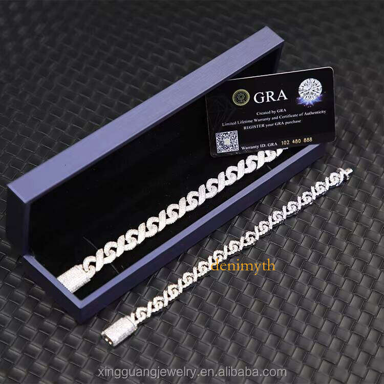 GRA Certificate Hiphop Jewelry 9mm 13mm Infinite VVS Dia Sier Moissanite Cuban Link Chain