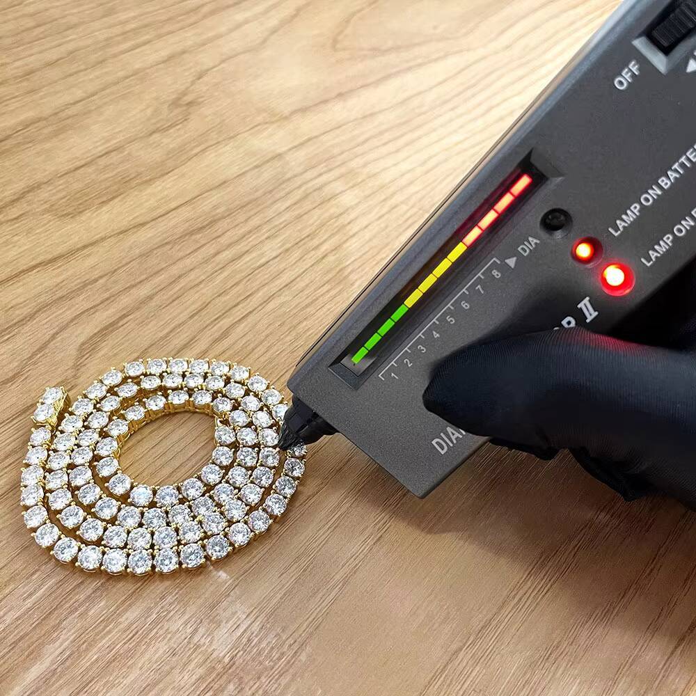 Wholesale Custom S925 Sterling Silver Fashion Vvs Moissanite Necklace with 10k 14k Gold Plated Tennis Chain for Men and Women