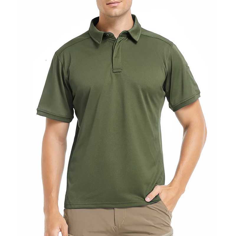Mens Short Sleeve Tactical Shirt Casual Performance Lightweight Polo Shirt Summer Outdoor Fishing Hiking Golf Shirt USA Size XJ250725