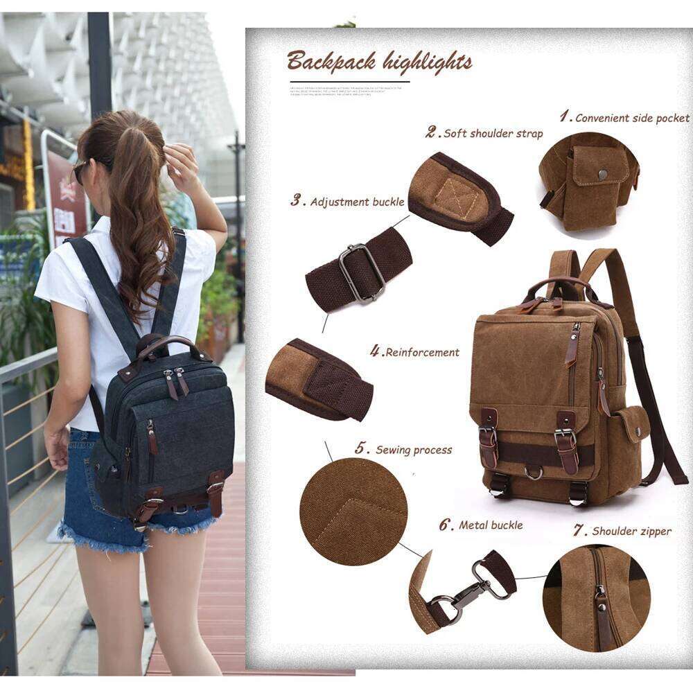 Fashion Women Backpack Vintage Canvas Shoulder Leisure Vogue Package Duffel Bag Wild School Bags For Teenage Girls