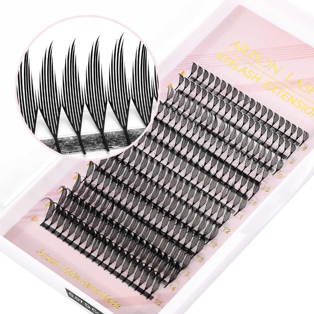 ARISON Comic Leaf Lashes Plume Spire Premade Fan Eyelash s Automatic Flowering Individual Volume False 250714