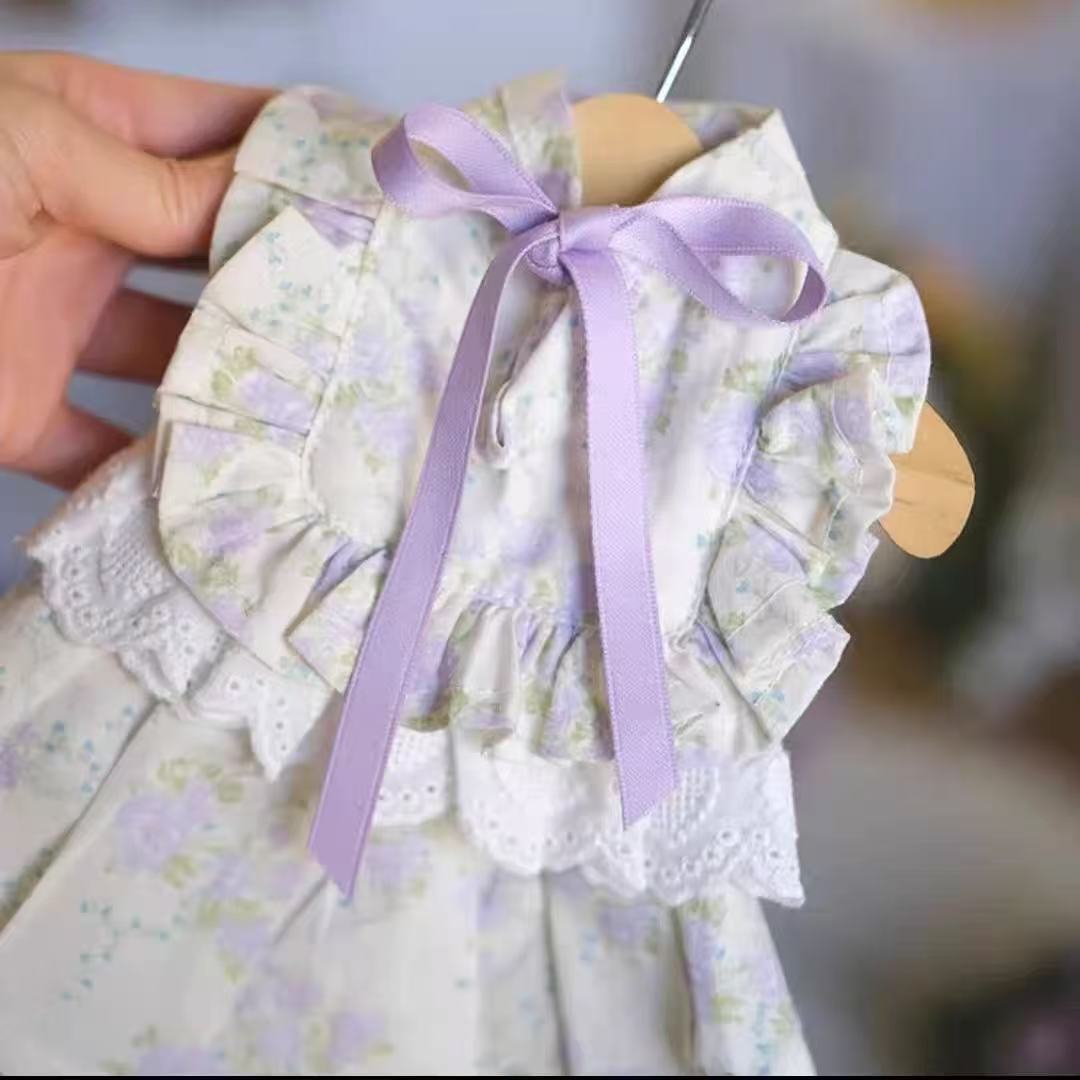 T813 Small Dog Cat Cute Princess Violet Dopamine Style Pet Dress