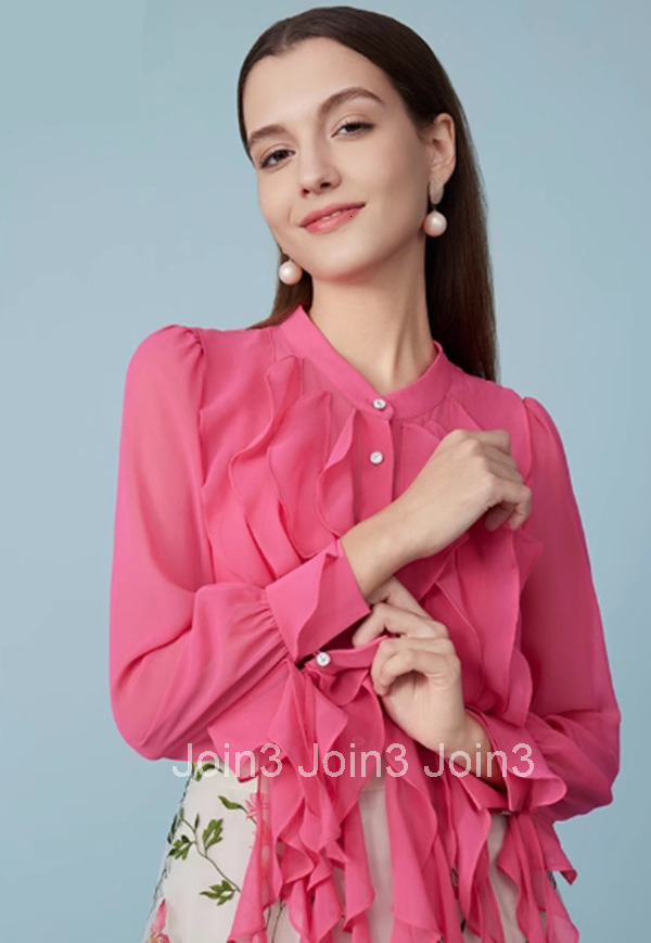 Summer New Elegant Red Top with Tassels Long Sleeve Design Shirt for Women 2310