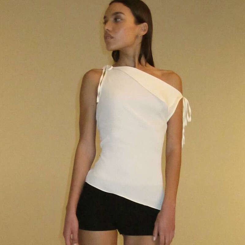 Ytp327 Women's Summer New Lace-Up Patchwork Double-Layer Irregular Tank Top T-Shirt B5