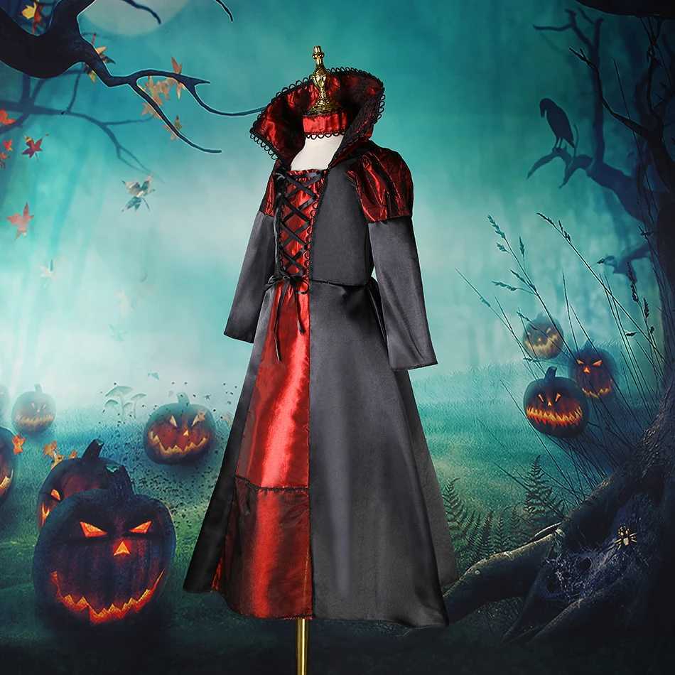 Halloween Dresses For Kids 2025 Fantasy Vampire Par Costume Girls Long Tutu Dress Kids Carnival Outfit Gothic Feather Clothes Z250725