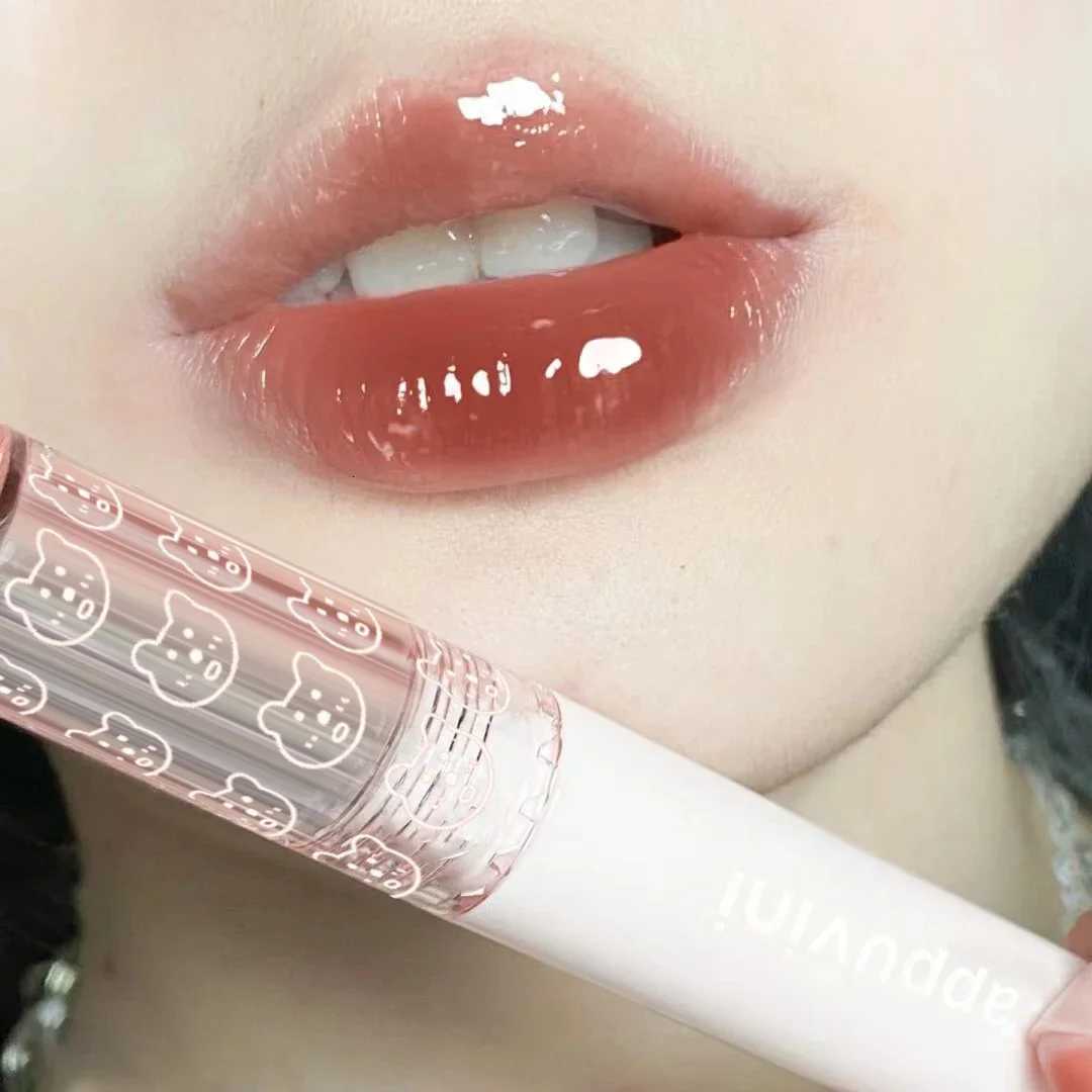 Cherry Pink Mirror Water Lip Gloss Lip Glaze Transparent Glass Lip Oil Waterproof Liquid Lipstick Nude Brown Clear Tint MakeupXJ250724