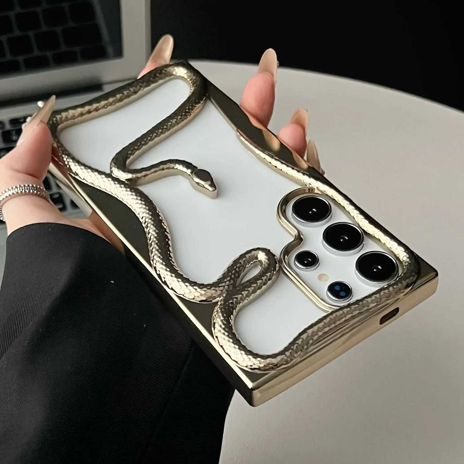 3D Hollow Snake Phone Case for S25 S24 S22 S23 Ultra FE A56 A36 A26 A16 A06 A55 Fashion Soft Shockproof Cover R250724
