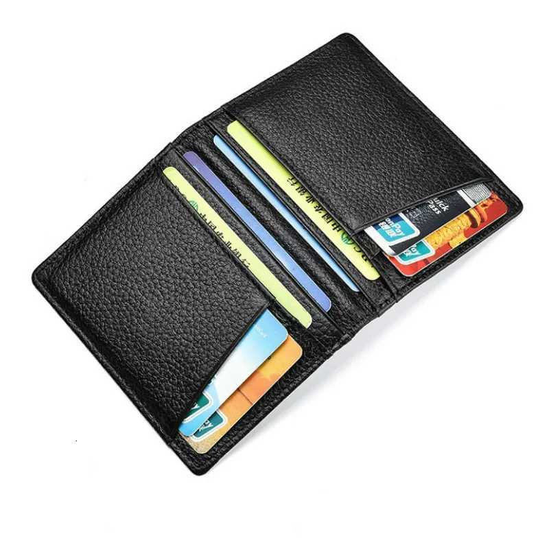 Super Slim Soft Men 100% Genuine Leather Mini Wallet ID Card Holders Purse Male Thin Small Cardholder Z250725