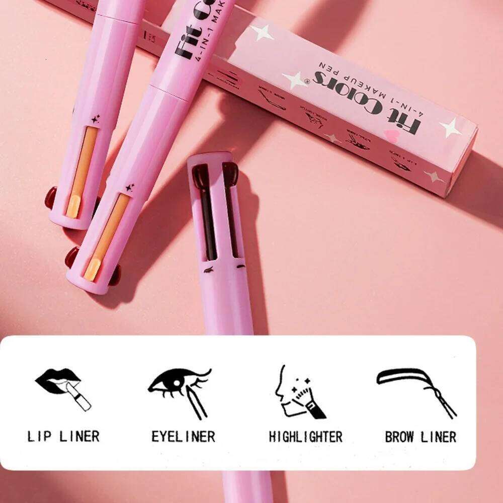 4-in-1 lti-Function Makeup Pen - Eyeliner Lip Liner Eyebrow Pencil Highlighter & Eyeshadow All-in-One Beauty Tool X250725 X250725