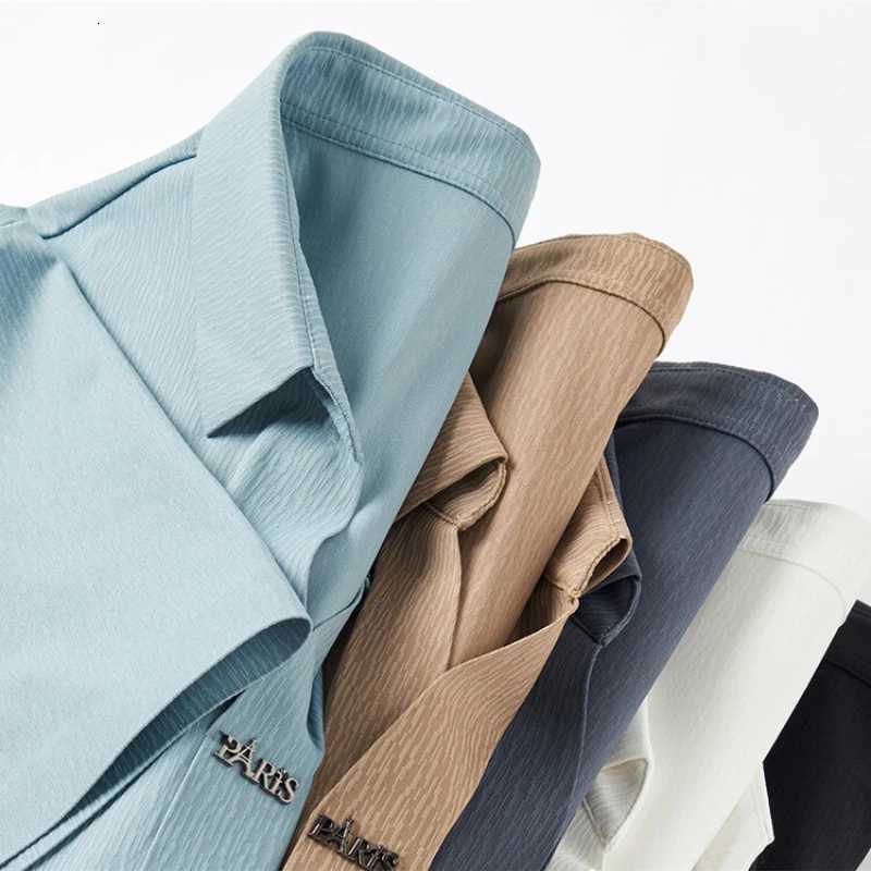 New Seamless Polo Shirt for Summer 2024 Mens Business Casual V-neck Short-sleeved T-shirt Sizes M-4XL. Boutique Polo Clothing XJ250725