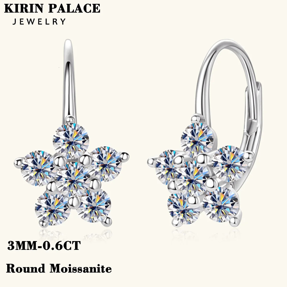 Star Earrings 925 Sterling Silver Hoop Earring Engagement Party Gift Fine Jewelry 250715