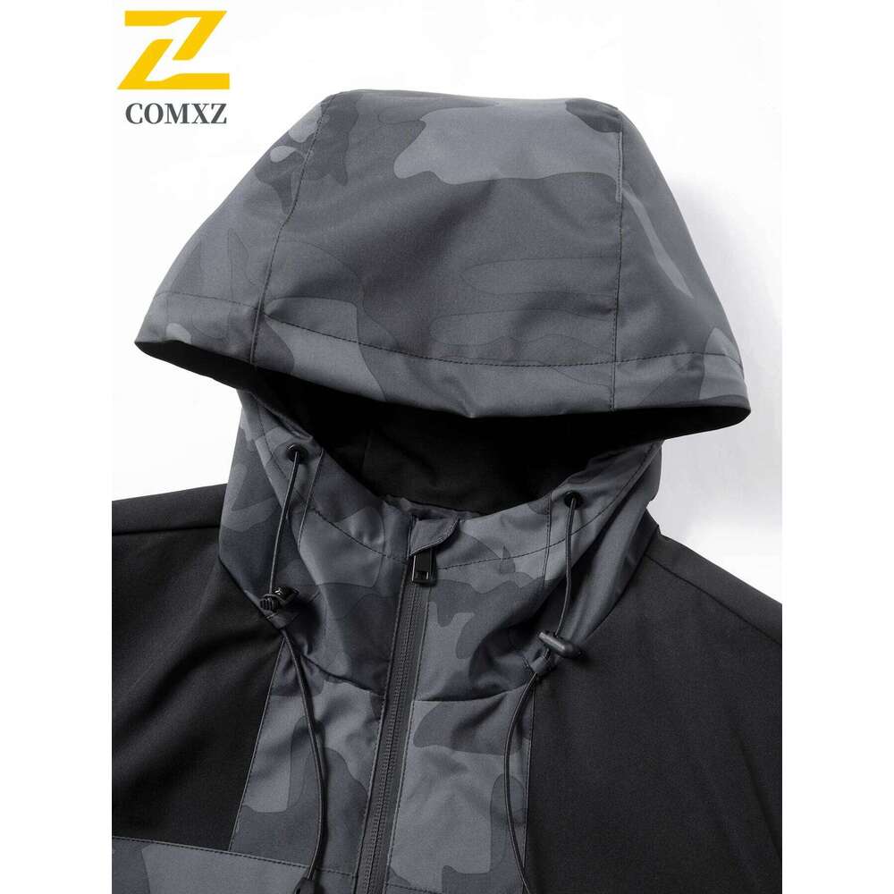 2025 New Camo Work Jacket Men's Autumn Trendy Hooded Waterproof Windproof Jackets Outdoor Hunting Camping Fishing Rainproof Coat