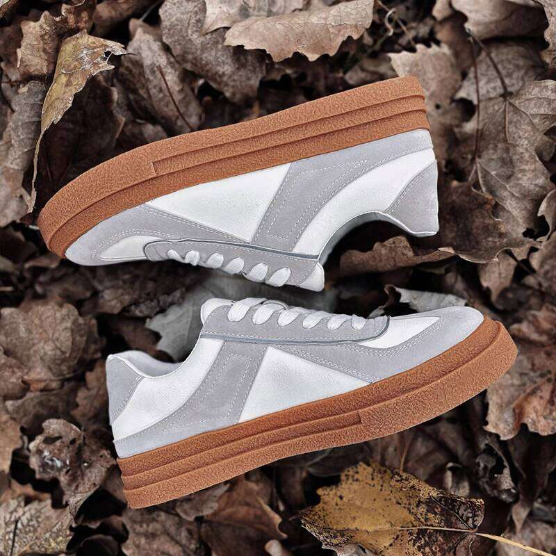 Jifffly Versatile Casual German Training Rubber Sole Men's Trendy Brand Height-Increasing White Sneakers Sports Shoes