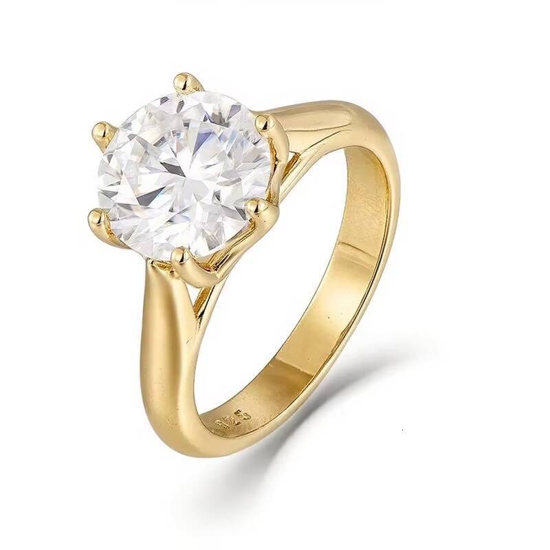 Moissanite 925 Sterling Silver Ring Womens Classic Luxury High-quality Moissanite Ring Can Be Customized Wholesale Manufacturer