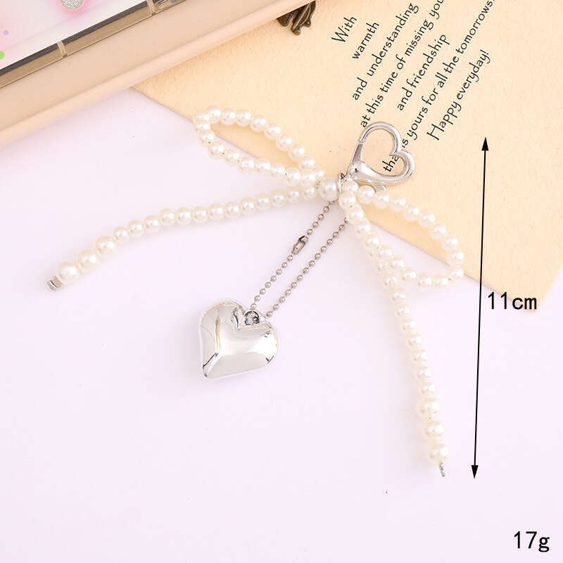 New Creative Personality Pearl Bowknot Pendant Bag Phone Case Keychain Ornament Exquisite Small Gift Accessories