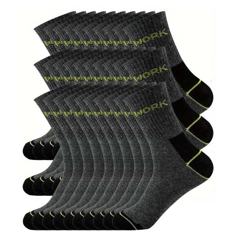 30 pairs of mens moisture absorbing cotton sports cushioning crew neck socks outdoor hiking socks anti-slip X250725