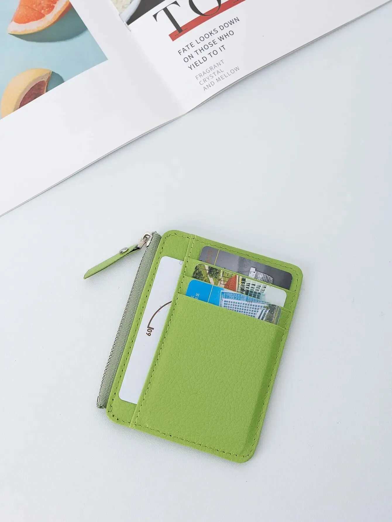 Mini Wallet Id Card Holder Mens Small Wallet Thin Sleeve Zipper Short Coin Wallet Z250725