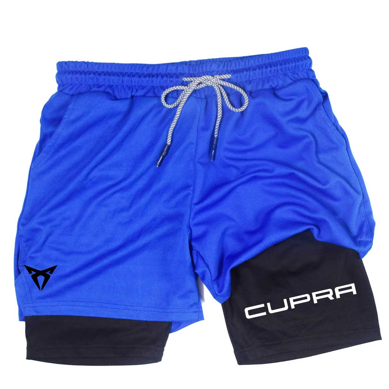 Mens Two-in-one Sports Shorts Breathable Casual Quick-drying Double-layer Shorts Summer Running Sportswear Bottoms M-3XL W250724