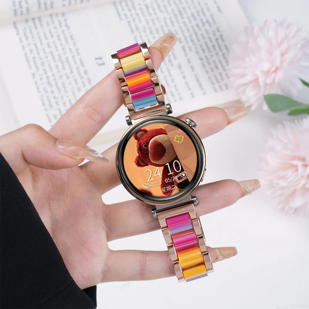 18mm 20mm 22mm Resin Strap for GT5 Pro 42mm GT5 41mm StainlESS Steel Band for Watch 7 6 5 40mm 44mm Women 250723