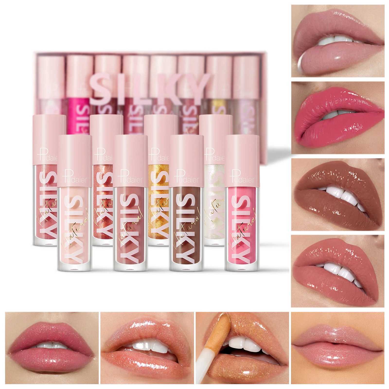 8 pcs set of mirror moisturizing lip glaze - glossy effect moisturizing formula long-lasting not easy to fade suitable for aXJ250724