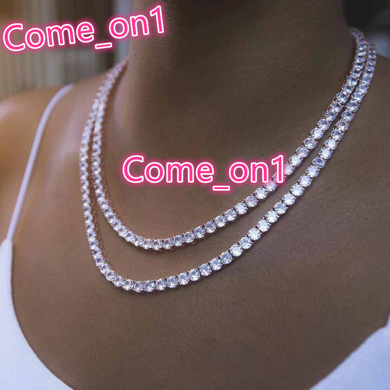 RINNTIN SC-2 Fashion 925 Sterling Silver Necklace CZ Chain Men Jewelry Popular Colar Cadena Custom Tennis Chain for Women