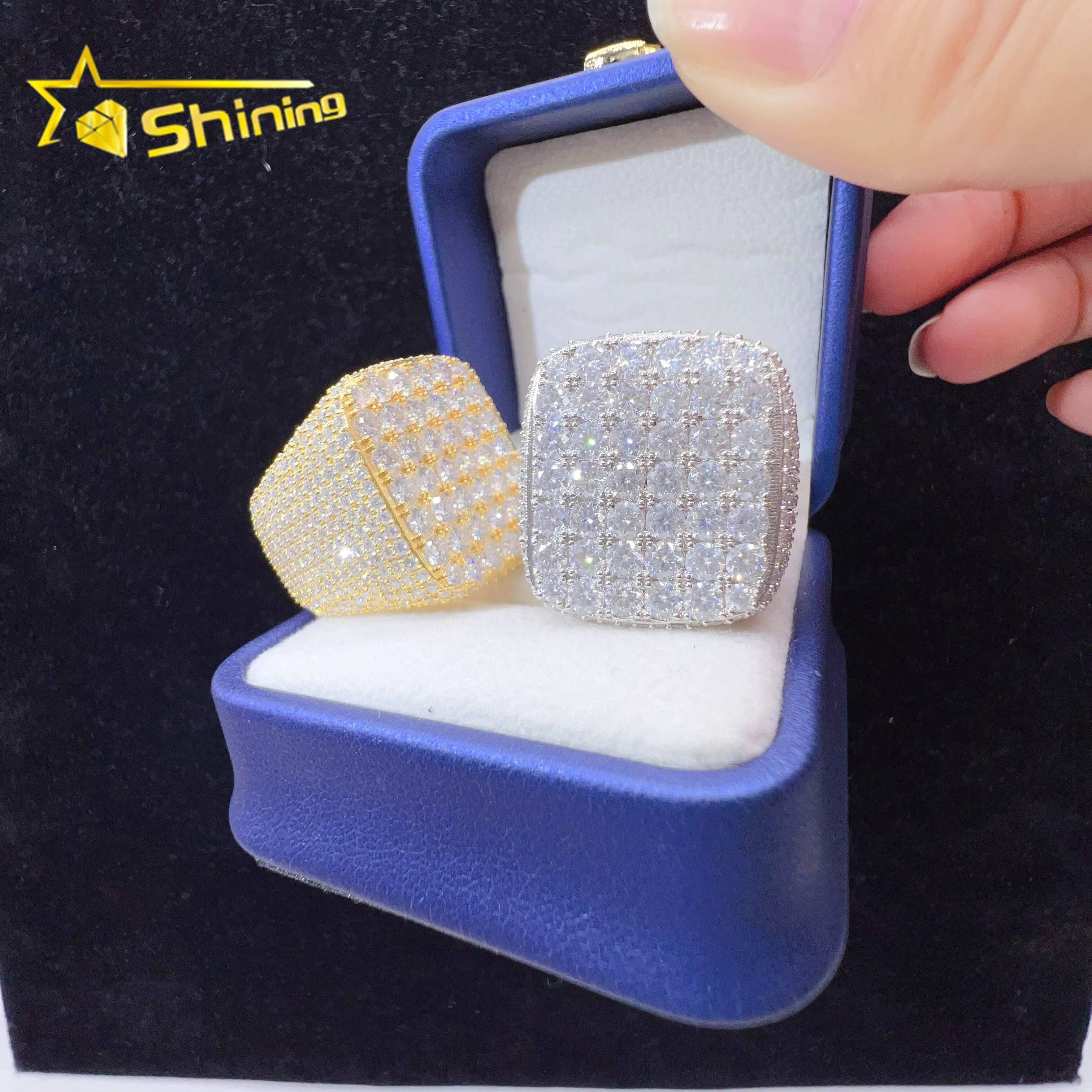 Custom Ring Silver 925 Lab Diamond Jewelry Vvs Moissanite Hip Hop Iced Out Men Ring