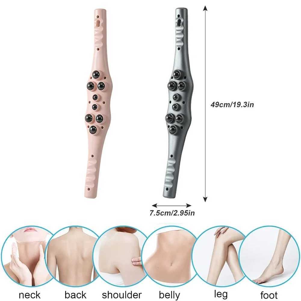 1PC Multi-Functional Roller Magnetic Ball Massage StickLymphatic Drainage Massager for Body ShapingGua Sha Tools for Back Leg