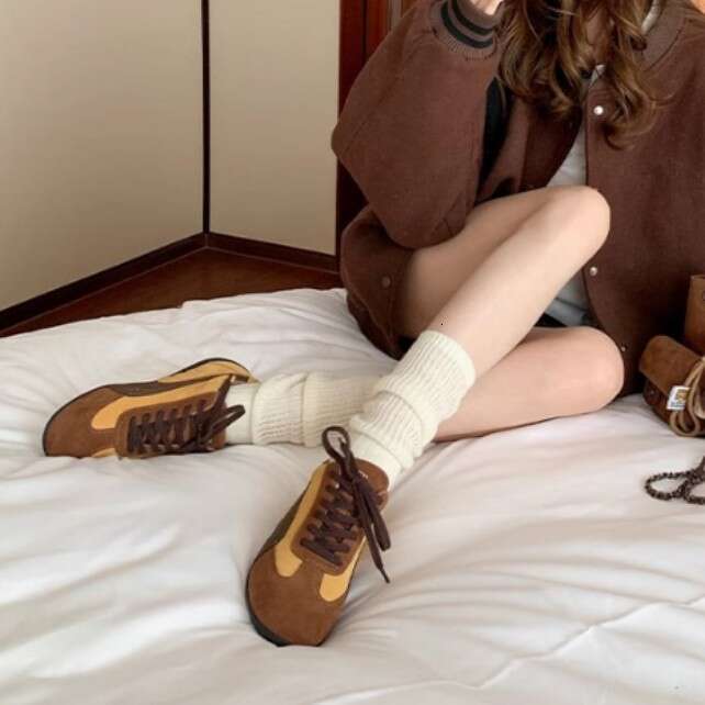 Su Yinyin Lace-Up Low-Top Casual for Women, Flat Korean Style, Everyday Versatile Outdoor Training Shoes, Racing Shoes